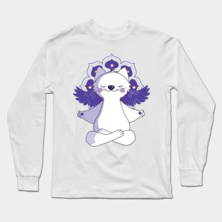 Angel Cat Meditation Long Sleeve T-Shirt